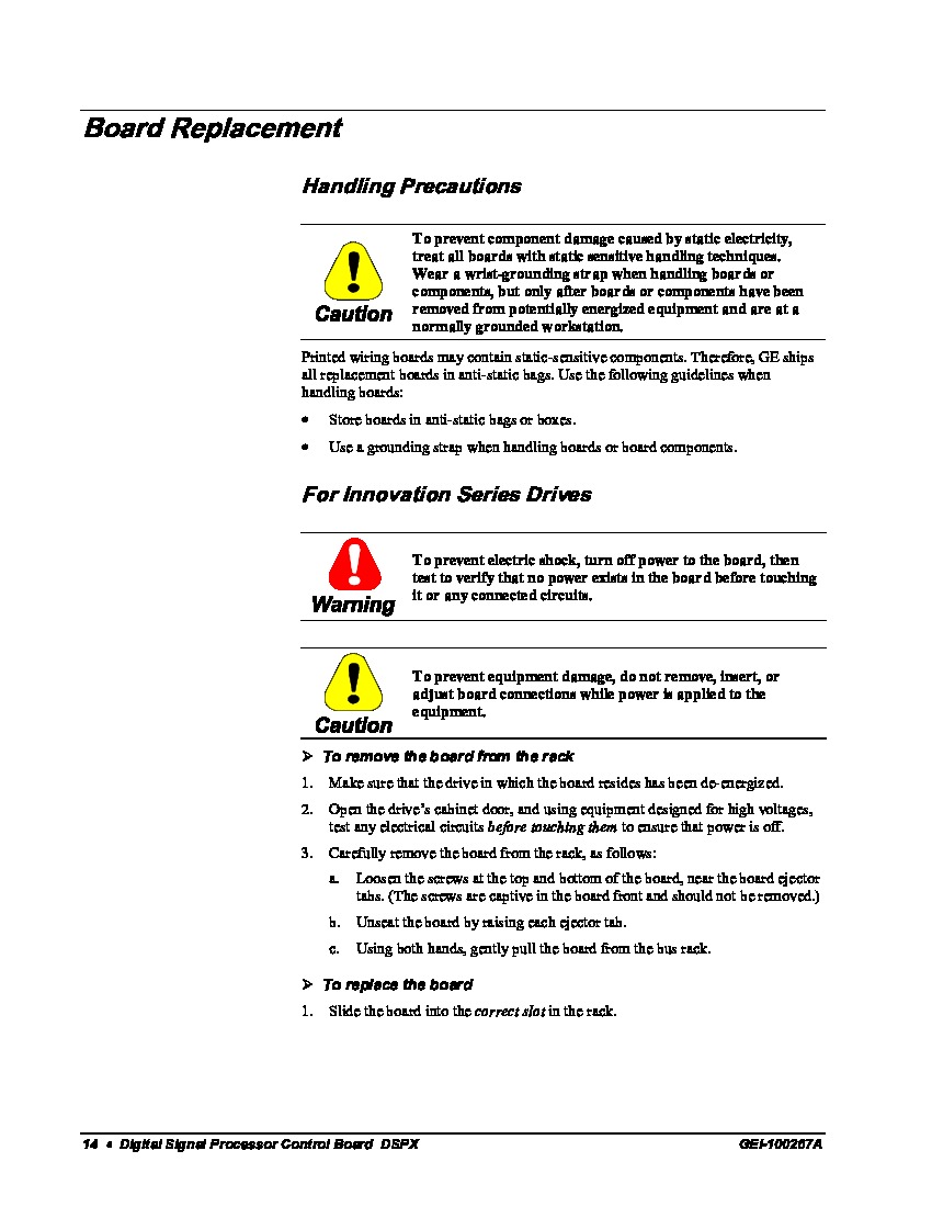 First Page Image of IS200DSPXH1ACA Digital Signal Processor Control Board Replacement and Renewal Warranty Info.pdf